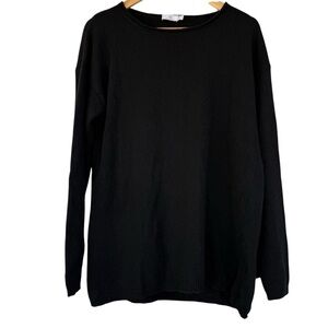Dismero Made in Italy Wool Cashmere Blend Black Pull Over Sweater SzL